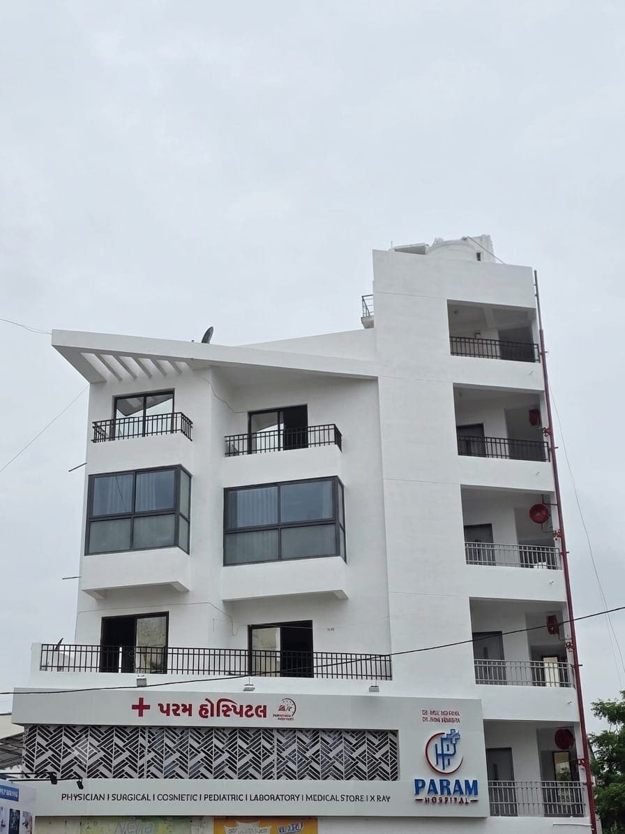 Param Hospital building on New VIP Road, Vadodara