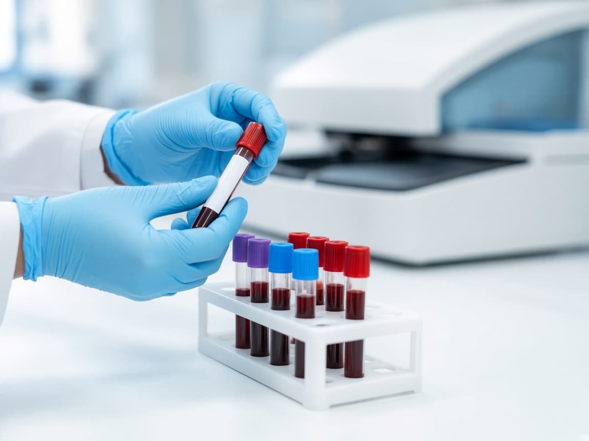 Pathology laboratory equipment and samples at Param Hospital